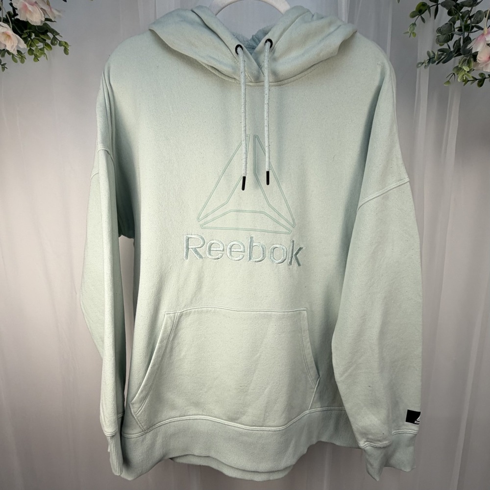 Reebok Women's Green Long Sleeve Pullover Hooded Sweatshirt Size XLarge